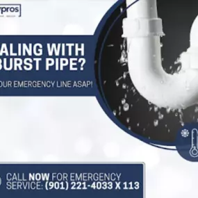 When cold weather starts to subside, frozen pipes may burst. If the freeze damaged your pipes, call Collierville, TN license plumber CrewPros for emergency service!