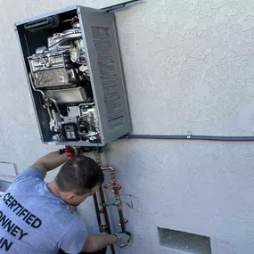 Installation of a new Rinnai RU199e Tankless Water Heater for our customer in Citrus Heights, CA