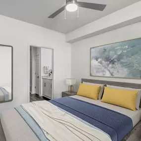 Bedrooms with ceiling fan and en-suite bathroom at Camden Crest