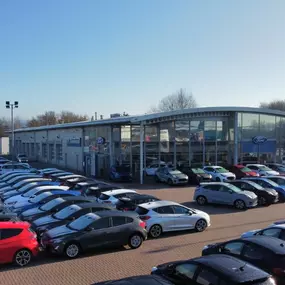 Outside the Ford Bury dealership