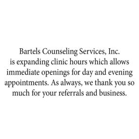 Bartels Counseling Services Appointments