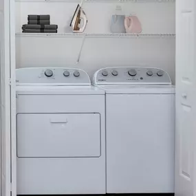 Full-size washer and dryer in all apartment homes at Camden Lago Vista in Orlando, FL