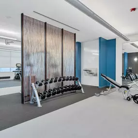 24-hour fitness studio with free weights