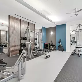 24-hour fitness studio with strength training and cardio equipment