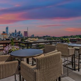 Rooftop lounge at Camden Gallery Apartments in Charlotte, NC