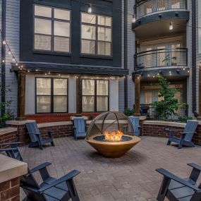 Firepit courtyard at Camden Gallery Apartments in Charlotte, NC