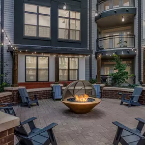 Firepit courtyard at Camden Gallery Apartments in Charlotte, NC