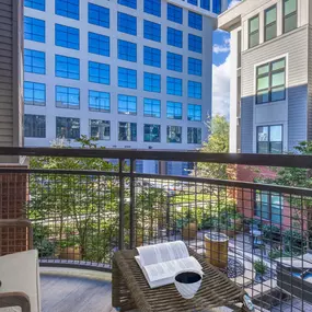 Apartment balcony at Camden Gallery Apartments in Charlotte, NC