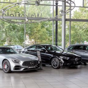 Cars inside the Mercedes-Benz Wakefield showroom