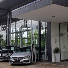 Outside the front of the Mercedes-Benz Wakefield dealership