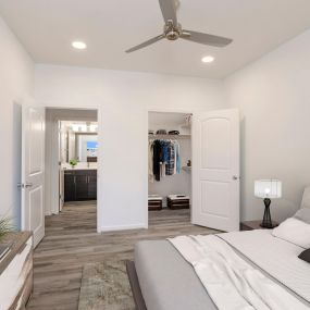 Contemporary style renovated apartment bedroom at Camden College Park