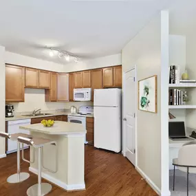 Open kitchen built in desk