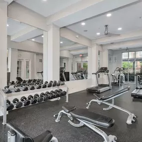 Fitness center with weights and cardio machines