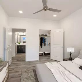 Contemporary style renovated apartment bedroom at Camden College Park