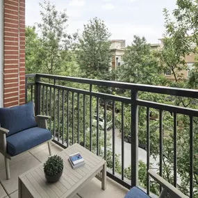 Private balcony at Camden College Park apartments in College Park, MD