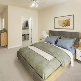 Traditional finish bedroom at Camden College Park apartments in College Park, MD