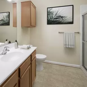 Traditional finish bathroom at Camden College Park apartments in College Park, MD
