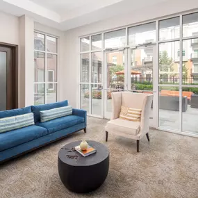 Resident lounge and package room at Camden College Park apartments in College Park, MD
