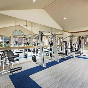 Free weights expansive fitness center