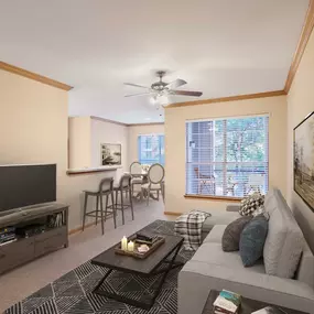 Living room with dining area