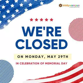 We're CLOSED on Monday, May 29th, to celebrate Memorial Day. But you can always shop online 24/7 on our website! ????