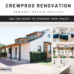 Are you ready to upgrade your space? Contact CrewPros Nashville Home Services & Remodeling. Our expert design team can help you bring your vision to life. When you are ready to enhance your home, contact CrewPros Nashville!