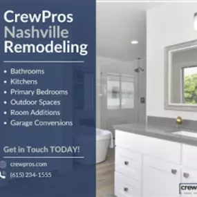 Consider choosing CrewPros for your next home renovation project. We can handle anything from a simple built-in bookshelf to a complete home remodel. We look forward to discussing your ideas and helping you unlock your homes full potential.