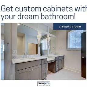 Custom cabinetry is a huge part of your kitchen or bathroom remodel, and CrewPros Home Remodeling in Nashville has plenty of options to choose from! We provide exceptional work, including custom frames, molding, and a variety of wood, colors, and styles to choose from.