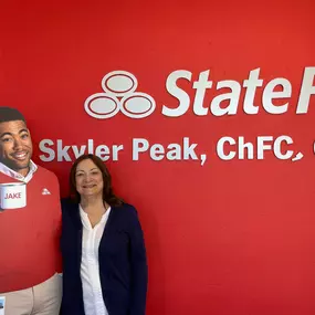 Team member Susan and Jake hanging in the office