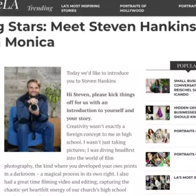 Check out this article that my photography business recently got featured in: https://voyagela.com/interview/rising-stars-meet-steven-hankins-of-santa-monica?doing_wp_cron=1719972001.6331329345703125000000