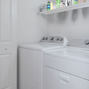 Easy access to your full-size washer and dryer.