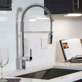 Kitchen with moen sink and faucet