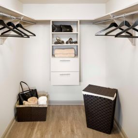 Walk in closet with built in storage