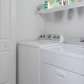 Easy access to your full-size washer and dryer.