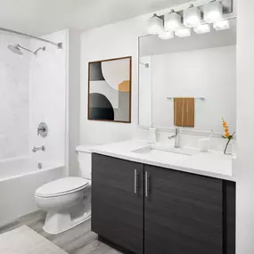 Apartment home bathroom with modern finishes at Camden Las Olas in Ft Lauderdale Florida