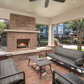 Outdoor fireplace lounge