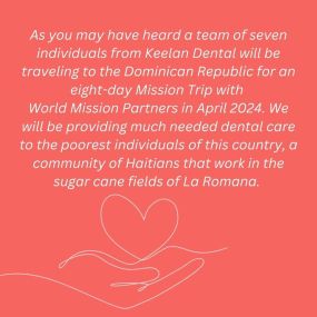 Looking for a meaningful cause this Giving Tuesday? ???? We would GREATLY appreciate your support of our upcoming Mission Trip! Next April, seven members of our team will be traveling to the Dominican Republic to provide much needed dental care to the poorest community in La Romana. ???? Please see the GoFundMe link below for more details. Thank you for your support!
https://gofund.me/a30e8214