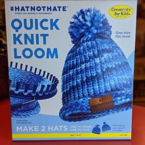#HatNotHate is a fantastic initiative against bullying. This kit includes the tools and enough Lion Brand Yarn to make two hats - one to keep and one to give. A tip of the hat to this great idea ????