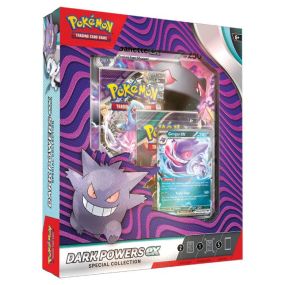 A bone-chilling fog fills the air as night falls and eerie Pokémon ex come out to play! Boasting big HP and powerful attacks, Absol ex and Gengar ex bring the sneaky tricks of the Darkness type to your deck, while the ghostly Banette ex shows off Psychic-type prowess as a foil oversize card for display. Even more Pokémon await inside the booster packs in this special set!