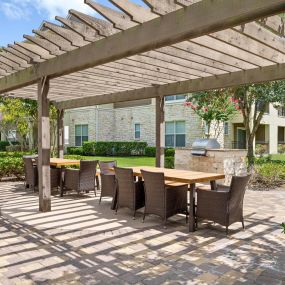 Outdoor seating with grills