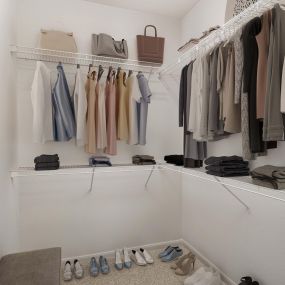 Walk-in closet at Camden Spring Creek Apartments in Spring, Texas