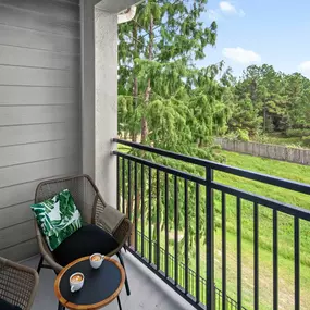 Private Balcony at Camden Spring Creek Apartments in Spring, Texas.