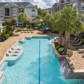 Resort-style pool with WiFi at Camden Spring Creek Apartments in Spring, Texas