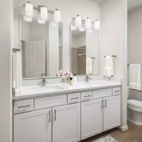 Double Sink Vanity at Spring Creek Apartments in Spring, Texas