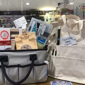 We have canvas bags and totes to help you carry your art supplies.