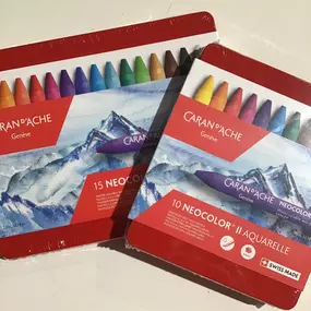 We have Caran d’Ache Neocolor II Oil Pastels in stock in 2 set sizes: 10 and 15.