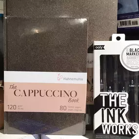 The Cappuccino Book from Hahnemühle is new to Albright Art Supply. The cappuccino color sketch paper is great for India Ink, fountain pens and acrylics markers. Water-based pens and drawing pencils could also be used.