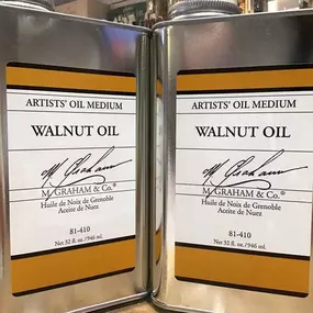 Art supplies arrived Thursday and Friday…here’s a new size of Walnut Oil at the shop—32 oz I’d M Graham Walnut Oil.