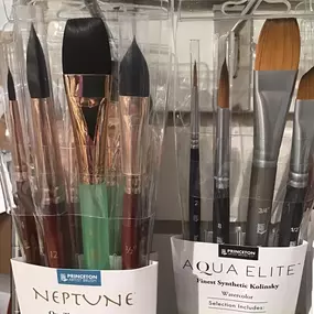 Do you need watercolor brushes? We have a nice variety. New to the shop are sets of Neptune Brushes and the value pack of Short Handle Synthetic Camel Brushes.