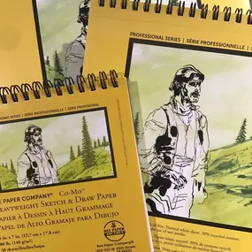 Co Mo Heavyweight Sketch Paper Pads in various sizes

Natural white sheet with excellent erasing ability. Pencil, pen and ink, crayon, charcoal and light washes can be used on this paper.